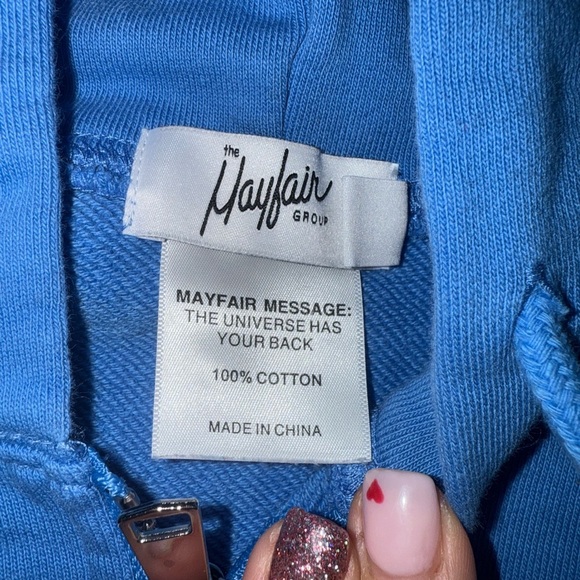 MAYFAIR 2 PC SET Hoodie Cropped + Sweatshorts Everyone Else Isn't You Size S/XS - Picture 9 of 16